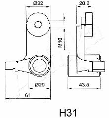 Ashika 45-0H-031 Tensioner pulley, timing belt 450H031: Buy near me in Poland at 2407.PL - Good price!