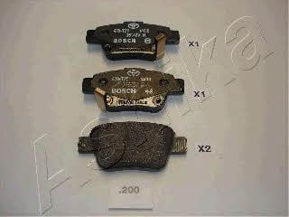 Ashika 51-02-200 Brake Pad Set, disc brake 5102200: Buy near me in Poland at 2407.PL - Good price!