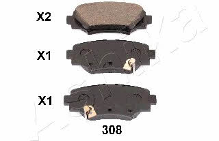 Ashika 51-03-308 Brake Pad Set, disc brake 5103308: Buy near me at 2407.PL in Poland at an Affordable price!