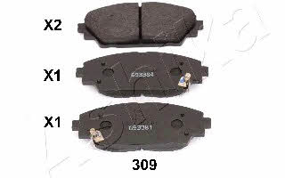 Ashika 50-03-309 Brake Pad Set, disc brake 5003309: Buy near me at 2407.PL in Poland at an Affordable price!