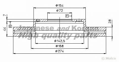 Ashuki 0990-6503 Диск гальмівний передній вентильований 09906503: Приваблива ціна - Купити у Польщі на 2407.PL!