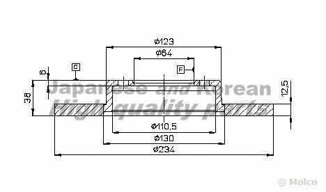 Ashuki 0990-7402 Диск гальмівний передній невентильований 09907402: Приваблива ціна - Купити у Польщі на 2407.PL!