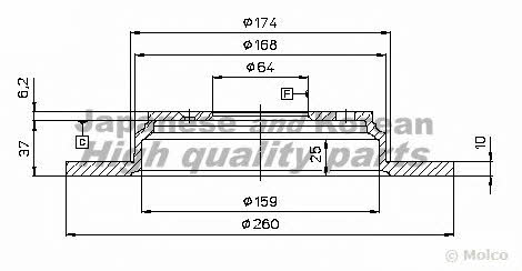 Ashuki H039-02 Тормозной диск задний невентилируемый H03902: Отличная цена - Купить в Польше на 2407.PL!