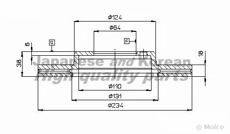 Ashuki T600-05 Innenbelüftete Bremsscheibe vorne T60005: Kaufen Sie zu einem guten Preis in Polen bei 2407.PL!