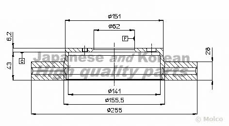 Ashuki T602-70 Диск гальмівний передній вентильований T60270: Приваблива ціна - Купити у Польщі на 2407.PL!