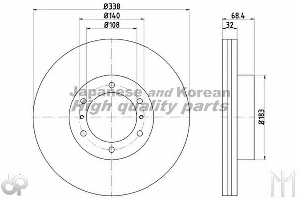 Ashuki T603-46 Front brake disc ventilated T60346: Buy near me in Poland at 2407.PL - Good price!