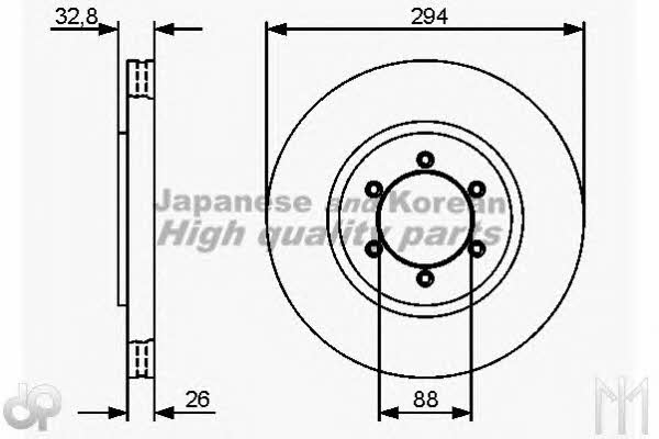 Ashuki 0990-3040 Front brake disc ventilated 09903040: Buy near me in Poland at 2407.PL - Good price!