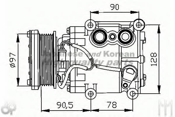 Ashuki M550-76 Compressor, air conditioning M55076: Buy near me in Poland at 2407.PL - Good price!