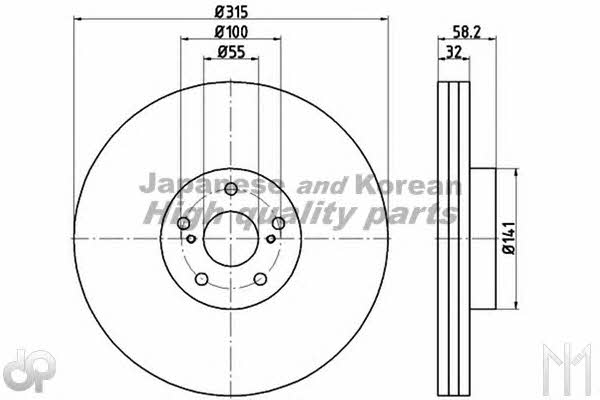 Ashuki T603-11HD Тормозной диск передний вентилируемый T60311HD: Отличная цена - Купить в Польше на 2407.PL!