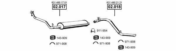 Asmet ME012250 Exhaust system ME012250: Buy near me in Poland at 2407.PL - Good price!