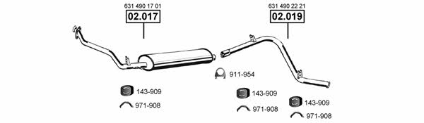 Asmet ME012255 Exhaust system ME012255: Buy near me in Poland at 2407.PL - Good price!