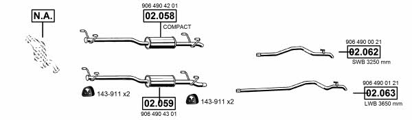  ME012310 Exhaust system ME012310: Buy near me in Poland at 2407.PL - Good price!