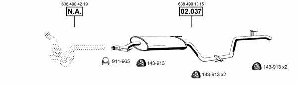 Asmet ME012645 Exhaust system ME012645: Buy near me in Poland at 2407.PL - Good price!