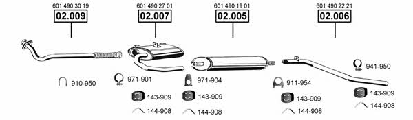 Asmet ME012995 Exhaust system ME012995: Buy near me in Poland at 2407.PL - Good price!