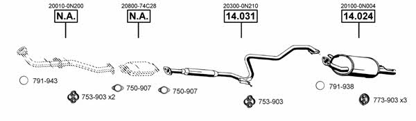  NI140270 Exhaust system NI140270: Buy near me in Poland at 2407.PL - Good price!