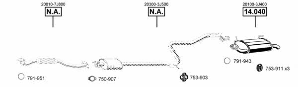  NI141515 Exhaust system NI141515: Buy near me in Poland at 2407.PL - Good price!