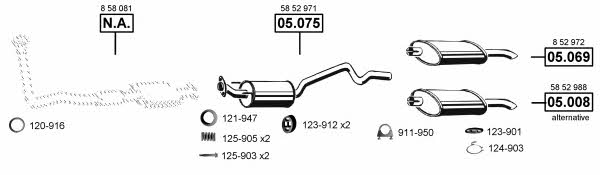 Asmet OP050675 Exhaust system OP050675: Buy near me in Poland at 2407.PL - Good price!