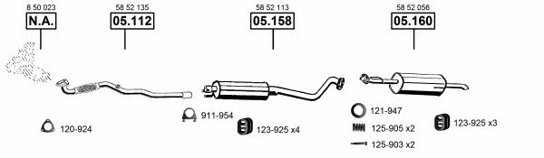  OP051155 Exhaust system OP051155: Buy near me in Poland at 2407.PL - Good price!