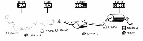  OP054120 Exhaust system OP054120: Buy near me in Poland at 2407.PL - Good price!