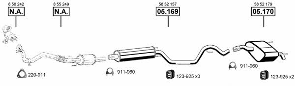  OP055390 Exhaust system OP055390: Buy near me in Poland at 2407.PL - Good price!