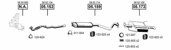  OP055702 Exhaust system OP055702: Buy near me in Poland at 2407.PL - Good price!