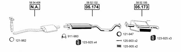  OP055740 Exhaust system OP055740: Buy near me in Poland at 2407.PL - Good price!
