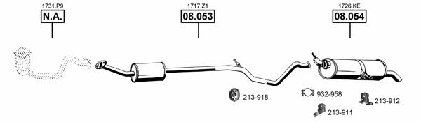  PE082580 Exhaust system PE082580: Buy near me in Poland at 2407.PL - Good price!