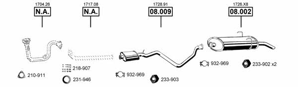  PE083200 Exhaust system PE083200: Buy near me in Poland at 2407.PL - Good price!