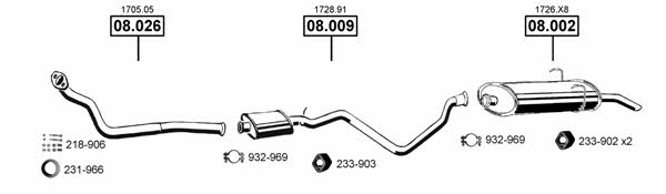  PE083250 Exhaust system PE083250: Buy near me in Poland at 2407.PL - Good price!