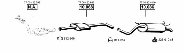  RE102335 Exhaust system RE102335: Buy near me in Poland at 2407.PL - Good price!