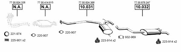 Asmet RE104210 Exhaust system RE104210: Buy near me in Poland at 2407.PL - Good price!
