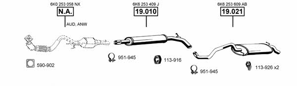 SE191430 Exhaust system SE191430: Buy near me in Poland at 2407.PL - Good price!