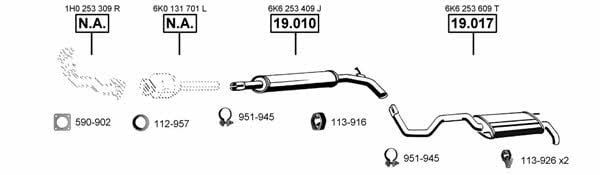 SE191720 Exhaust system SE191720: Buy near me in Poland at 2407.PL - Good price!