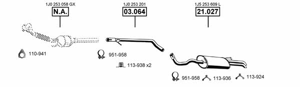  SE193400 Exhaust system SE193400: Buy near me in Poland at 2407.PL - Good price!