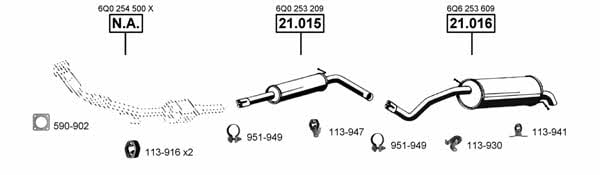 Asmet SK210200 Exhaust system SK210200: Buy near me in Poland at 2407.PL - Good price!