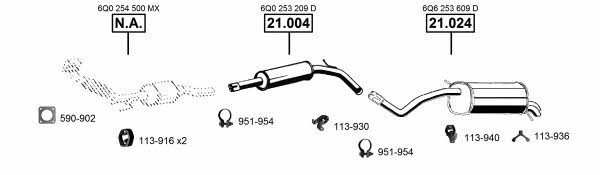  SK210320 Система выпуска отработаных газов SK210320: Отличная цена - Купить в Польше на 2407.PL!