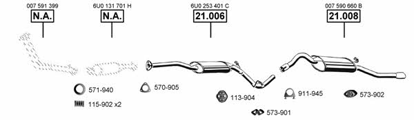 Asmet SK210825 Exhaust system SK210825: Buy near me in Poland at 2407.PL - Good price!