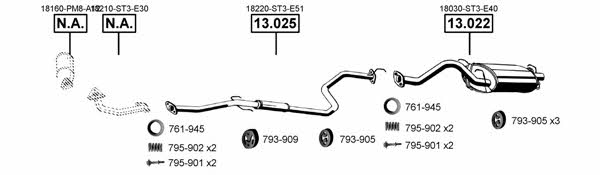  HO130530 Exhaust system HO130530: Buy near me in Poland at 2407.PL - Good price!