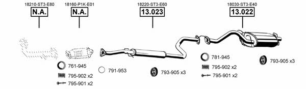  HO130575 Exhaust system HO130575: Buy near me in Poland at 2407.PL - Good price!