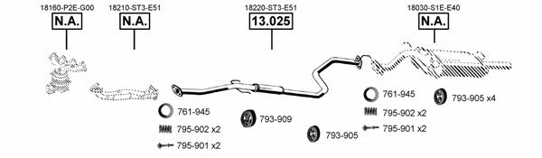  HO130805 Exhaust system HO130805: Buy near me in Poland at 2407.PL - Good price!