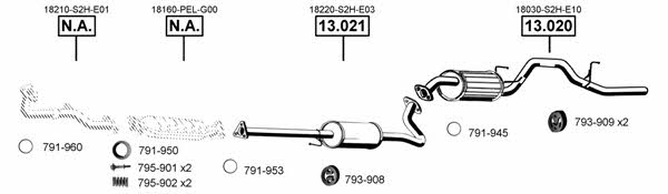  HO131100 Exhaust system HO131100: Buy near me in Poland at 2407.PL - Good price!