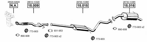  HY150700 Exhaust system HY150700: Buy near me in Poland at 2407.PL - Good price!