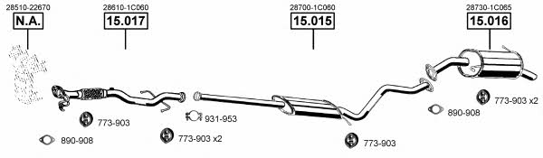  HY150710 Exhaust system HY150710: Buy near me in Poland at 2407.PL - Good price!
