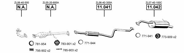  MA111660 Exhaust system MA111660: Buy near me in Poland at 2407.PL - Good price!