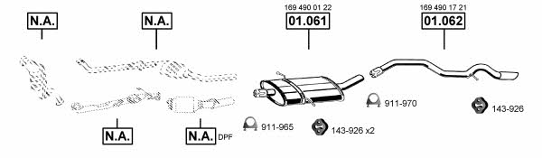  ME010115 Exhaust system ME010115: Buy near me in Poland at 2407.PL - Good price!