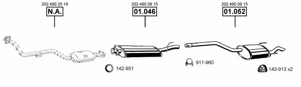 Asmet ME010450 Exhaust system ME010450: Buy near me in Poland at 2407.PL - Good price!