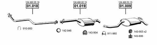 Asmet ME011605 Exhaust system ME011605: Buy near me in Poland at 2407.PL - Good price!