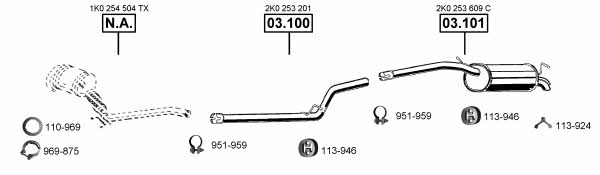 Asmet VA030928 Exhaust system VA030928: Buy near me in Poland at 2407.PL - Good price!