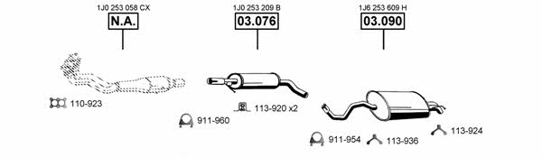  AU060105 Exhaust system AU060105: Buy near me in Poland at 2407.PL - Good price!