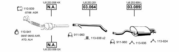  AU060120 Exhaust system AU060120: Buy near me in Poland at 2407.PL - Good price!